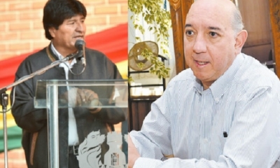 Evo Morales y el sobrino de Marcelo Quiroga/Foto. Kandire