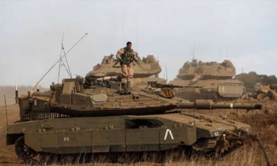 Varios tanques de Israel realizan maniobras cerca de frontera con Siria.