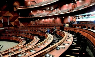 El nuevo hemiciclo de la Asamblea Legislativa Plurinacional por dentro. Foto: Cámara de Diputados.