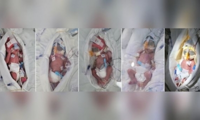 La madre originalmente concibió seis bebés, pero perdió uno durante el embarazo. | Fuente: EFE