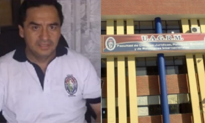 No sería la primera vez que el abogado Juan Carlos Herrera, agrede verbalmente a los estudiantes/Foto. Kandire