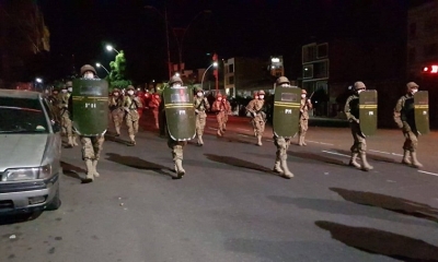 Efectivos militares del Ejército se concentraron este sábado por la noche en el Cambódromo