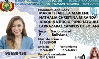 Muestra de la nueva licencia de conducir.