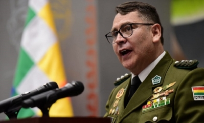 El Comandante General de la Policía Boliviana, Jhonny Aguilera