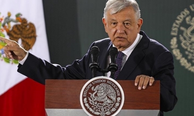 Andrés Manuel López Obrador participa de la rueda de prensa diaria. | AFP