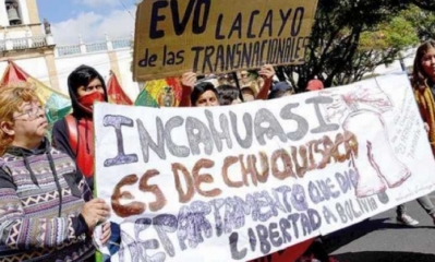Protestas en Sucre. Foto: Opinión