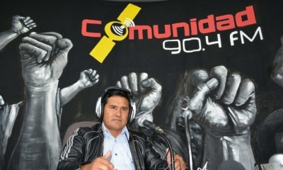 El ejecutivo de la Confederación Sindical Única de Trabajadores Campesinos de Bolivia (CSUTCB), Jacinto Herrera