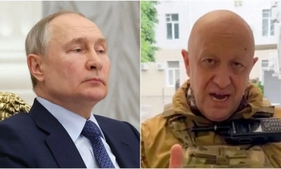 Vladímir Putin y Yevgueni Prigozhin, jefe del Grupo Wagner. | Fuente: AFP