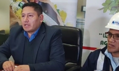 El viceministro de Agua y el gerente de epsas. Foto: Captura