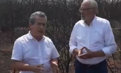 Carlos Mesa y Gustavo Pedraza visitaron la zona del desastre/Foto. Captura de pantalla 