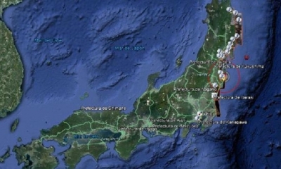 Un terremoto de 7,1 grados sacude la costa de Fukushima en Japón. | Fuente: Google Earth