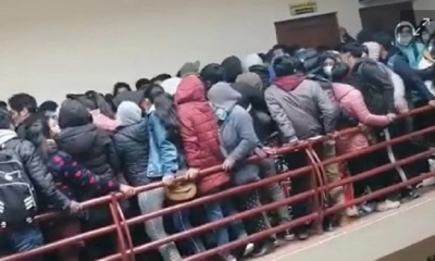 Los universitarios cayeron desde una altura de 16 metros y 70 centímetros.