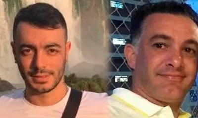 El narco uruguayo Sebastián Marset junto a su presunto recaudador Federico Santoro. ARCHIVO