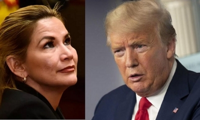 Jeanine Áñez  y Donald Trump
