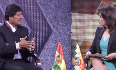 Evo Morales en una entrevista/Foto. ABI