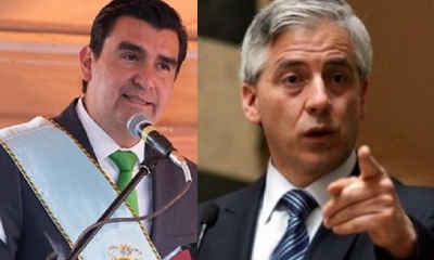 José María Leyes, alcalde de Cochabamba y Álvaro García Linera/Foto. RRSS
