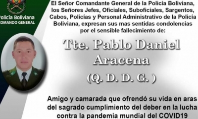 Comunicado del fallecimiento de un efectivo policial
