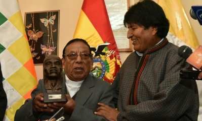 Evo Morales y Toribio Ticona. Foto: ABI