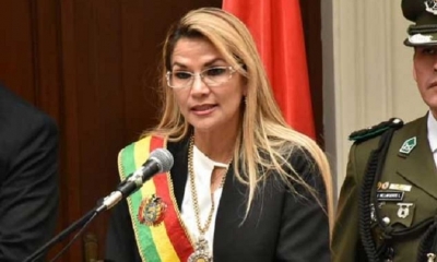 La mandataria se manifestó en Sucre. Foto: Min. Presidencia.