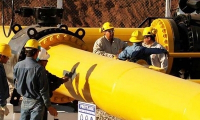 El ducto que transporta gas de exportación.