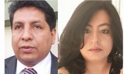 Exmagistrado Ruddy Flores y su esposa Roxana Rojas.