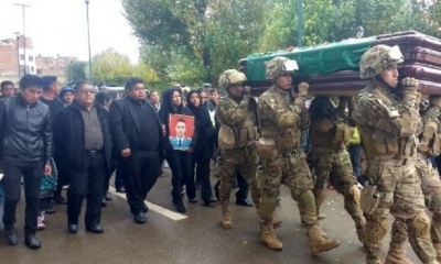 Entierro de los militares que fueron asesinados en Oruro. Foto: RRSS
