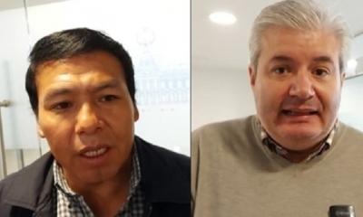 Sandro Ramírez, diputado del MAS; Enrique Urquidi, de bancada de CC en Diputados.