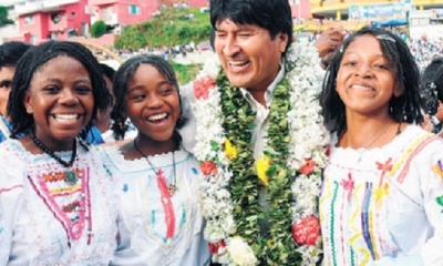 Evo Morales, celebra el Día del mujer bolivianas/Foto. RRSS