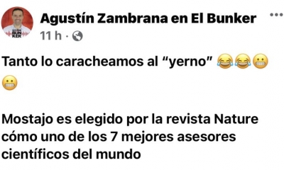 Zambrana fue uno de los primeros en publicar la información erronea | Captura