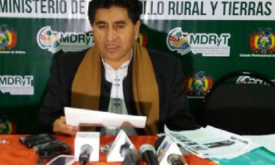 Cesar Cocarico, ministro de Desarrollo Rural y Tierras/Foto. RRSS