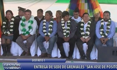 Morales en la entrega de la infraestructura/Foto. BTV