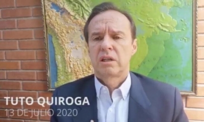 El candidato a la presidencia por Libre 21, Jorge Quiroga, en el video que subió a Facebook. | Redes Sociales
