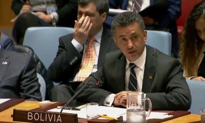  Sacha Llorenti, Embajador de Bolivia ante la ONU. Foto: @SachaLlorenti
