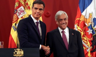 ras llegar a Santiago de Chile, Pedro Sánchez se reunió anoche con el presidente chileno, Sebastián Piñera. Hoy continuará viaje a Bolivia.