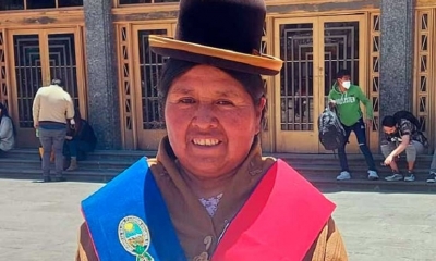 Huanca recibió su título de socióloga en 2020. Foto: Bartolina Sisa Comunicaciones.