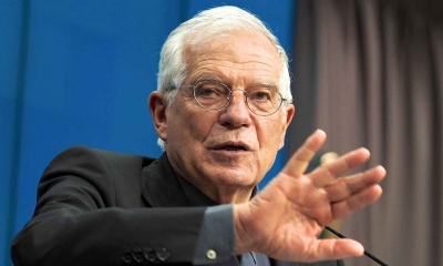 El jefe de la diplomacia de la UE, Josep Borrell, durante la rueda de prensa