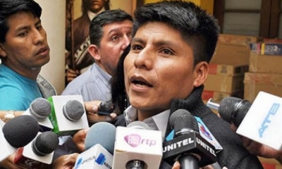 El presidente de las Seis Federaciones del Trópico de Cochabamba, Leonardo Loza