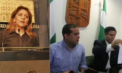 Ministra López y Comité Cívico /Foto. Kandire.bo