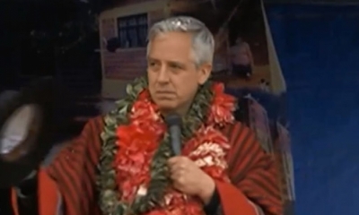 El vicepresidente Álvaro García Linera en Pocona. Foto: Captura de imagen de Bolivia Tv.