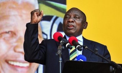 El vicepresidente sudafricano Cyril Ramaphosa durante un acto en Ciudad del Cabo (AP)