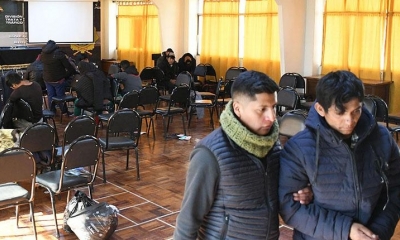 Los detenidos por minería ilegal en el río Madre de Dios, en Riberalta. | APG