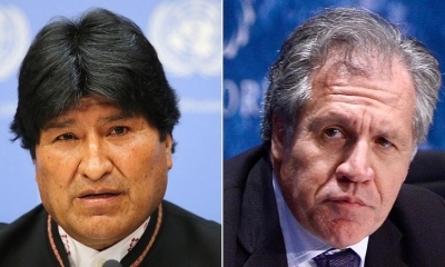 Evo Morales y Luis Almagro,