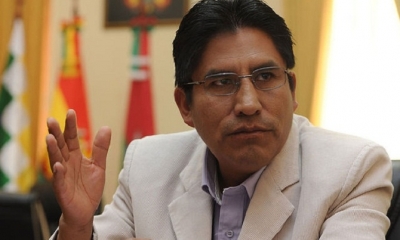 El gobernador de La Paz y candidato del Movimiento Tercer Sistema (MTS), Félix Patzi.