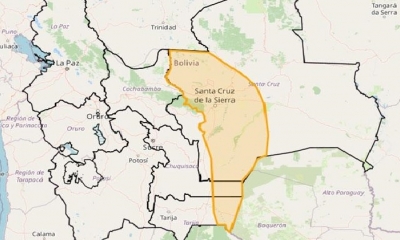Según el reporte oficial, se prevén vientos en el este de la provincia Gran Chaco; en el departamento de Tarija; y el este de la provincia Luis Calvo