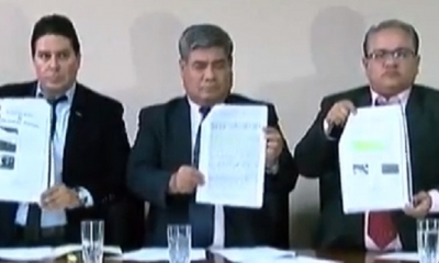 Los jueces Erwin Osinaga, René Quezada y Roberto Arias/Foto.Captura de pantalla  (Ver imágenes)