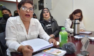 La abogada Heydi Gil y María Galindo de Mujeres Creando.