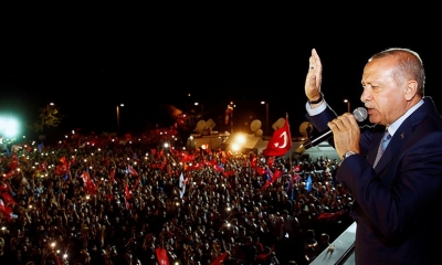 Discurso del presidente Recep Tayyip Erdogan en Estambul/Foto. RRSS