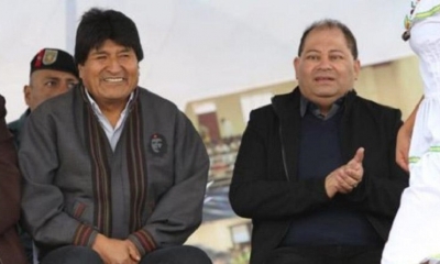 El Ex Ministro de Gobierno, Carlos Romero y el Ex Presidente Evo Morales .