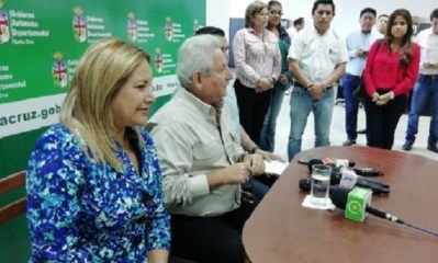 Rubén Costas, gobernador de Santa Cruz, en rueda de prensa. Foto: El Deber