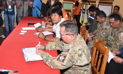 Morales estuvo en Santa Cruz, desde las primeras horas/Foto. ABI